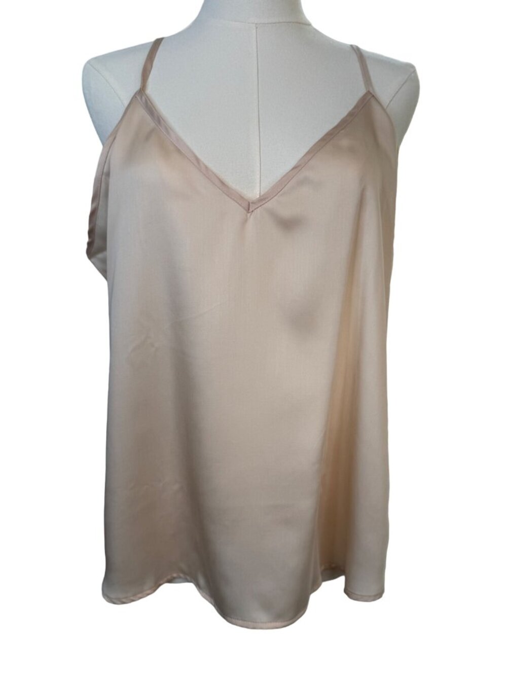 2/$30 New Ettitude Large Bamboo Lyocell V-Neck Cami Top Adjustable Straps